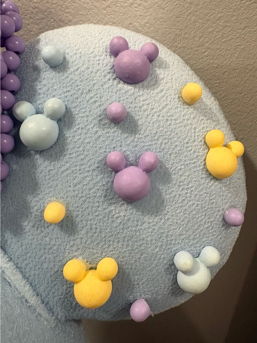 Disney Minnie Hat Light Blue felt with Lavender Trim - Picture 7 of 8